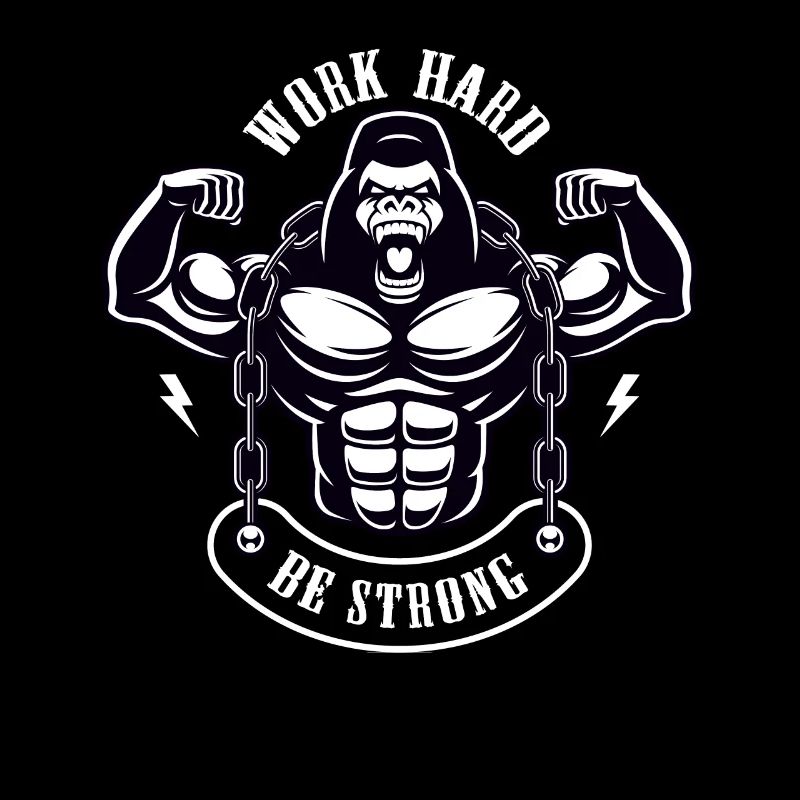Work Hard be Strong Gorilla Silverback Gift
