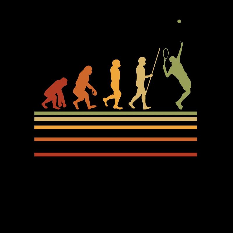 Tennis Evolution Retro Tennis Player Gift