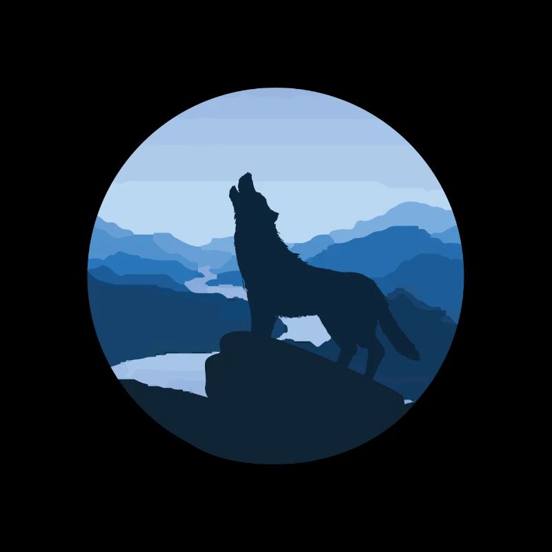 Wolf steppe night moon fable magic nature gift