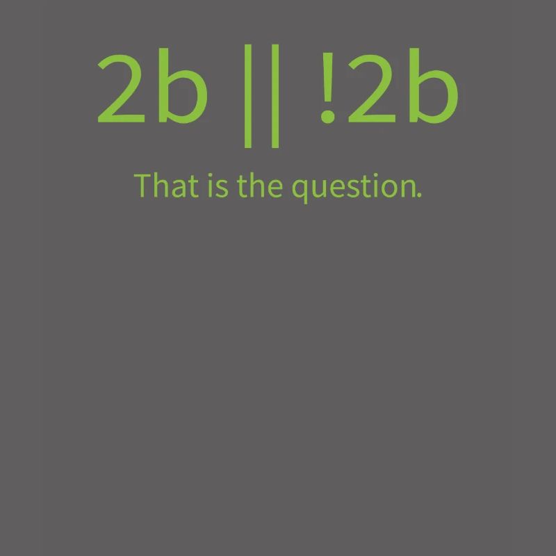 2b lustiger cooler Programmierer sein oder nicht sein