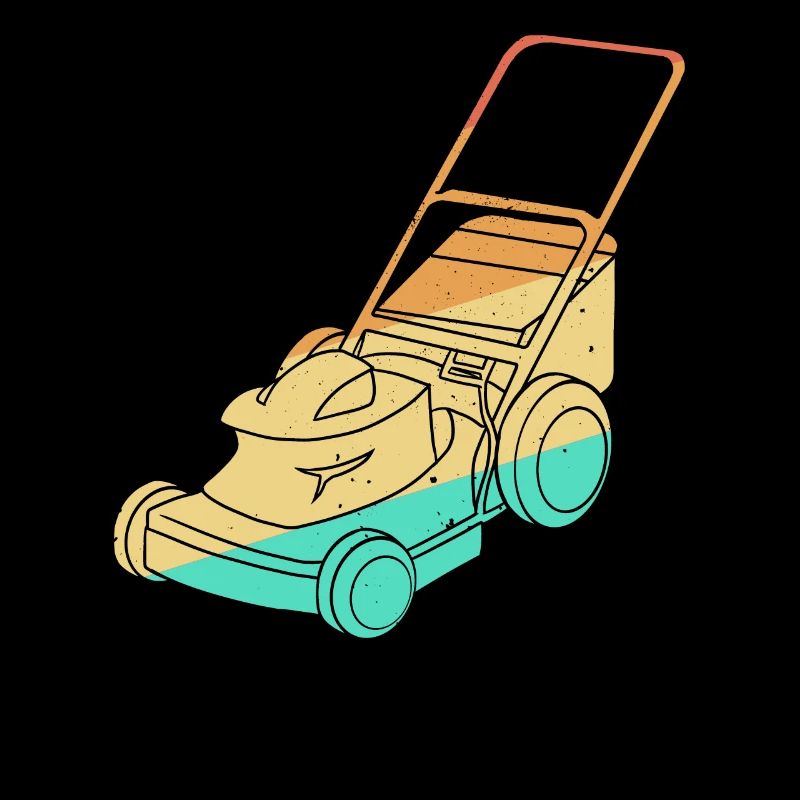 Lawn Mowing Lawn Mower Vintage Retro
