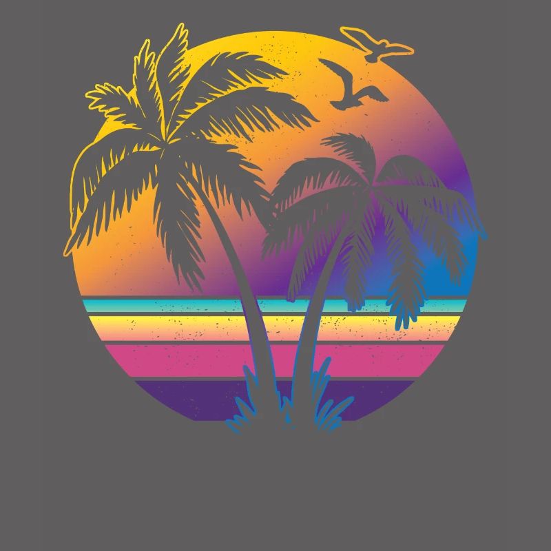 Coucher de soleil Vintage Palm Tree Gift Design Idea Beach
