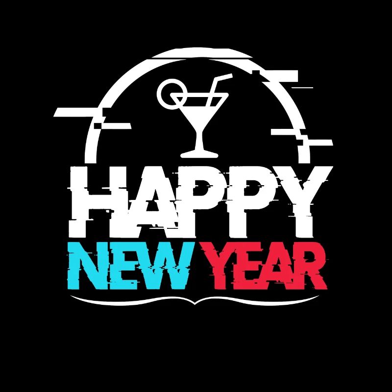 Cheerful Happy New Year Illustration