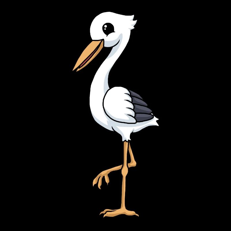 Funny cartoon stork