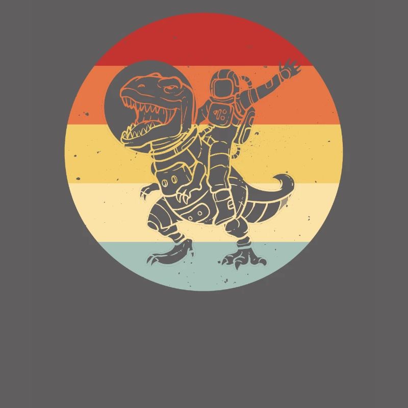 Dinosaur Astronaut Space Retro