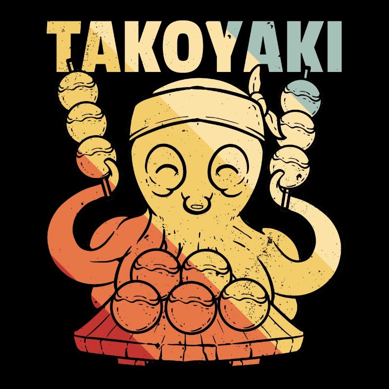 Takoyaki Squid japonais rétro