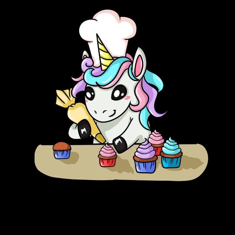 Unicorn baker baking cake pie