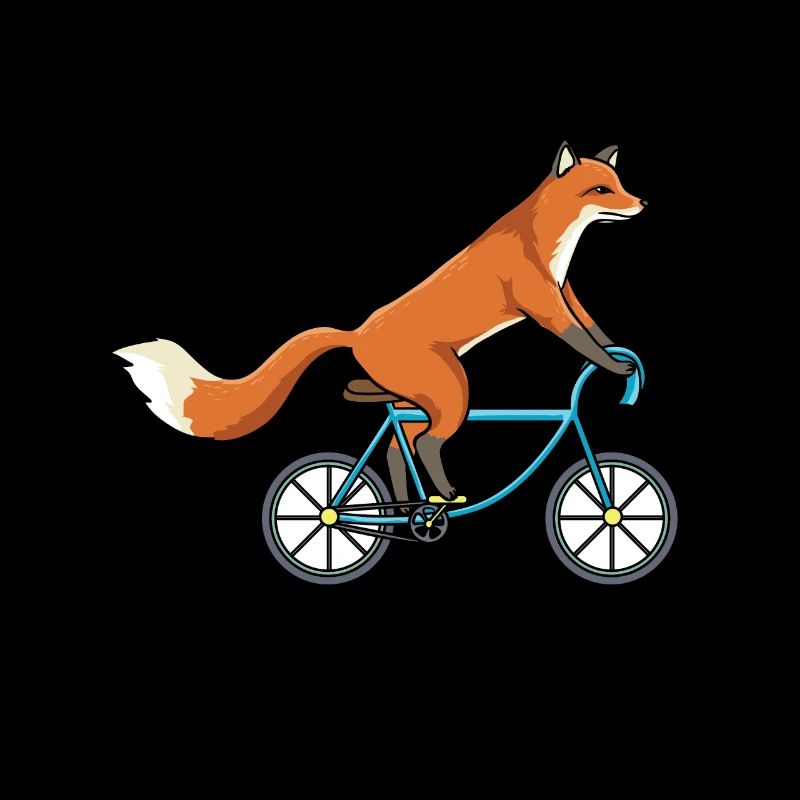 Fox On Bike Bicycle Cyclisme Fox
