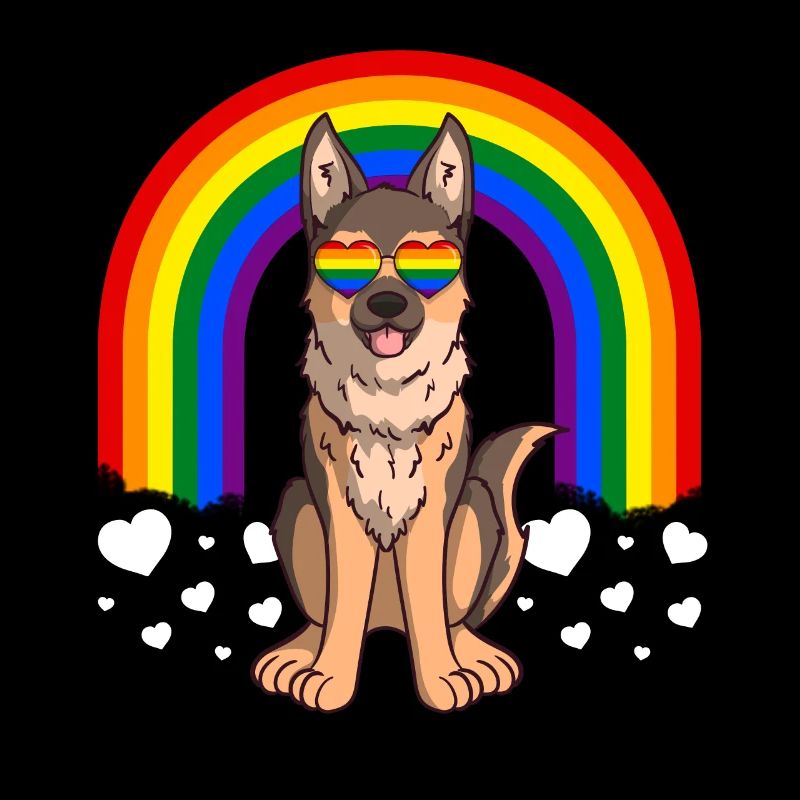 Deutscher Schäferhund LGBT Gay Pride Regenbogen