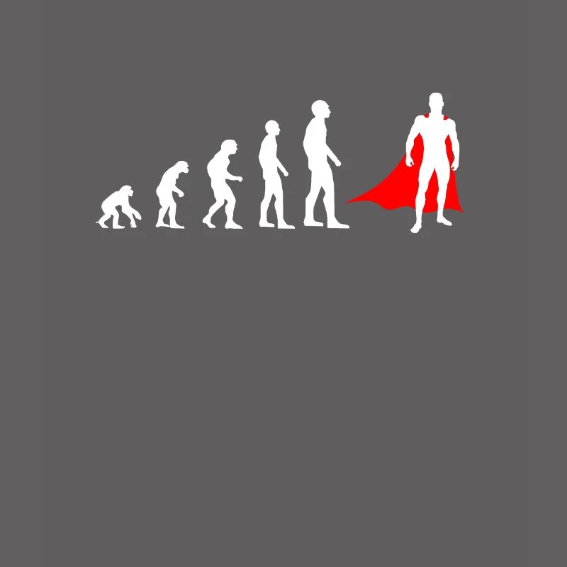Evolution des Menschen Superheld witzig