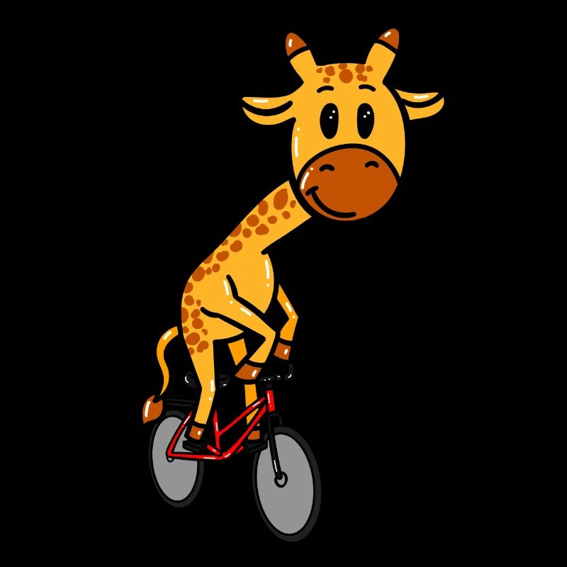 Radfahrende Giraffe