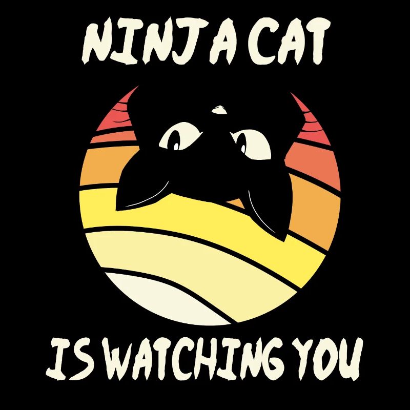 Ninja Cat vous regarde Katzen Kitten Katzenli