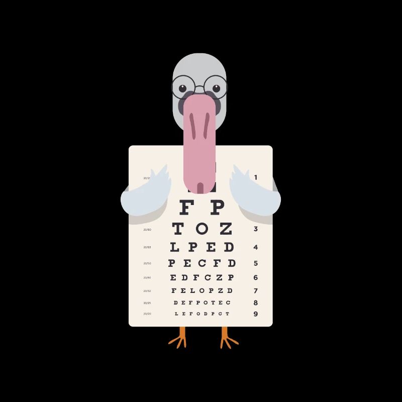 Swan with eye chart eye test