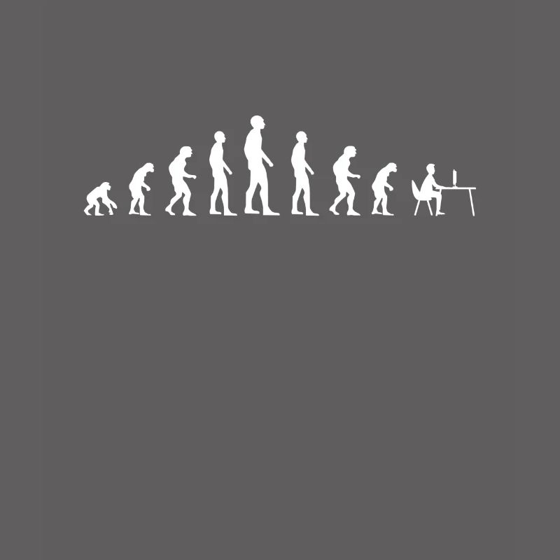 Human Evolution working on Computer Gamer Gaming