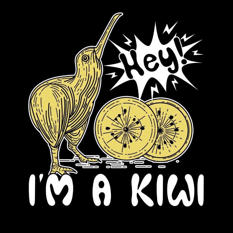Kiwi-Vogel Hey, ich bin eine Kiwi