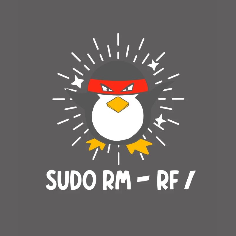 Tux Linux Pinguin Sudo Rm Rf Computerfreak Hacker