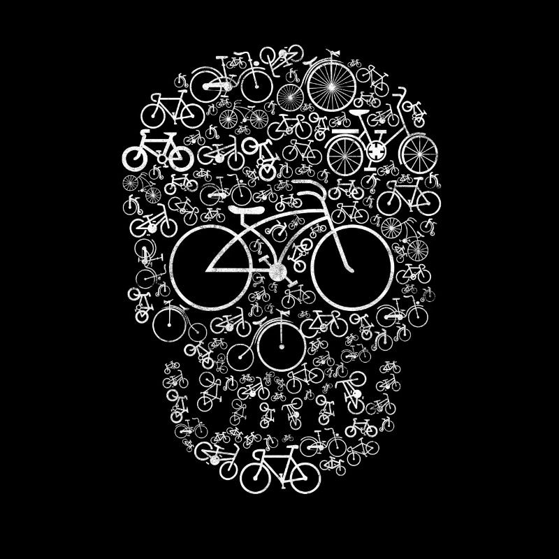 Bicycle skull skull sugar skull white