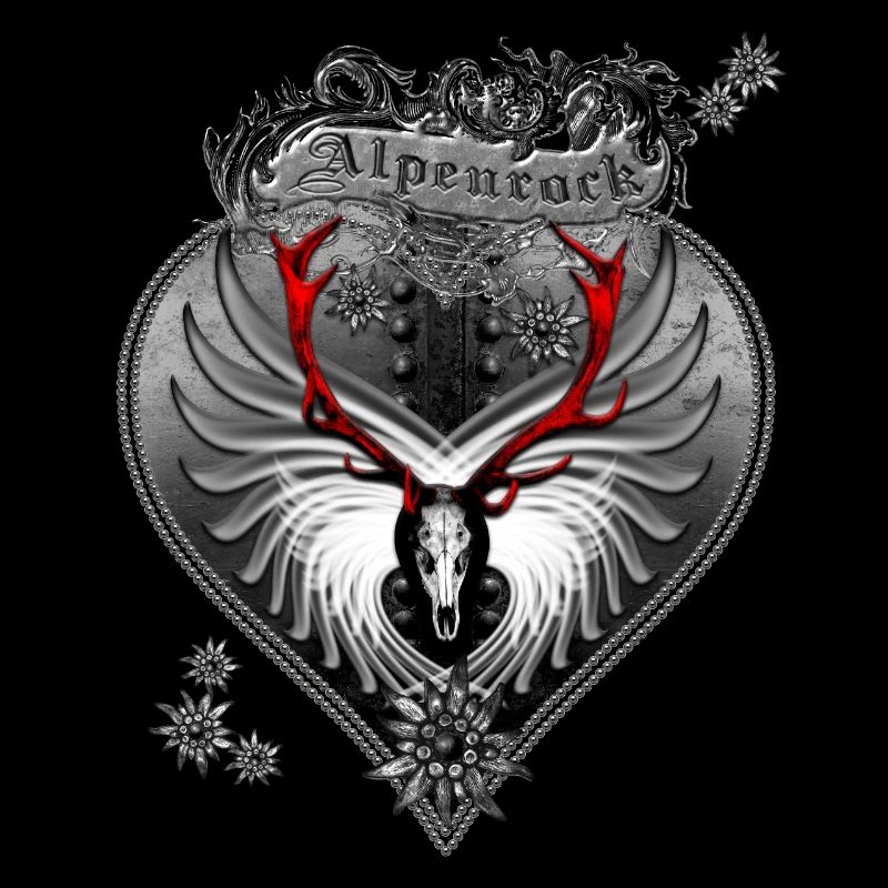 Alpine rock - deer design with skull & antlers