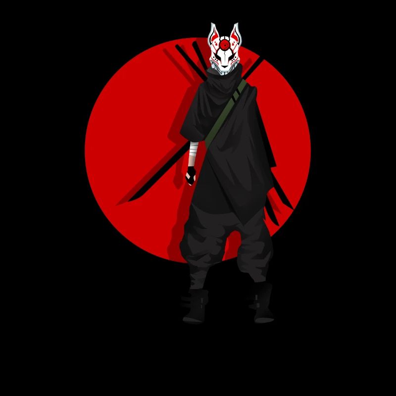 Modern Kitsun Japanese Kami Inari Fox Kitsune