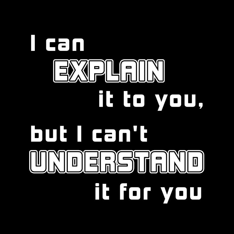 I can explain it to you, but I can´t understand...