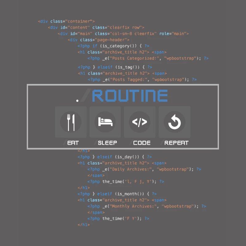 Manger, dormir, coder, répéter, une routine de développeur