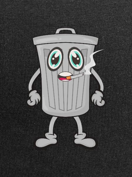 Smoking trash can cigarettes