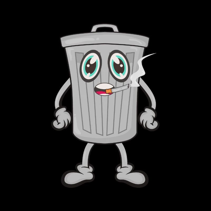 Smoking trash can cigarettes