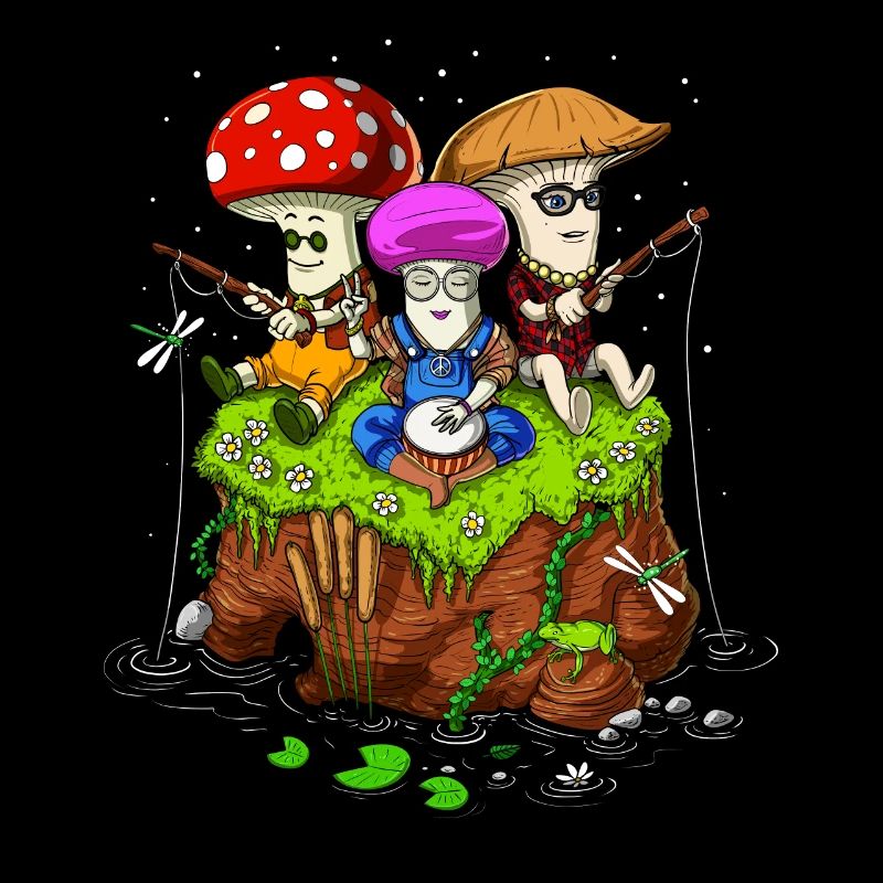 Champignons magiques hippie