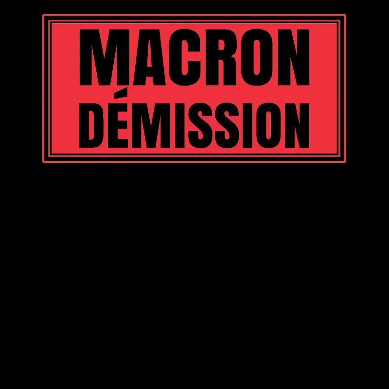 Macron resignation placard protesting strike