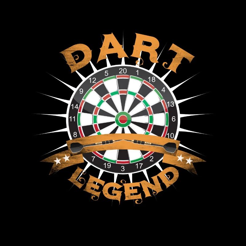 Dart board with darts