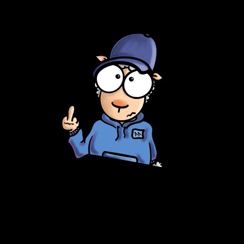 Schaf mit Cap Mittelfinger