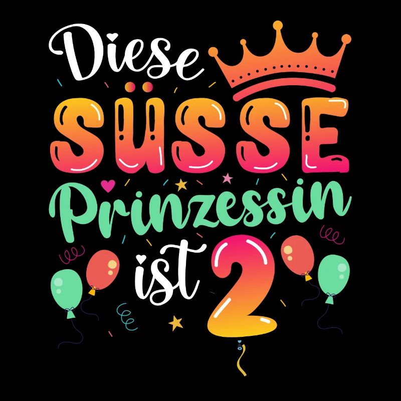 Zweiter Geburtstag Mädchen 2 Jahre Prinzessin