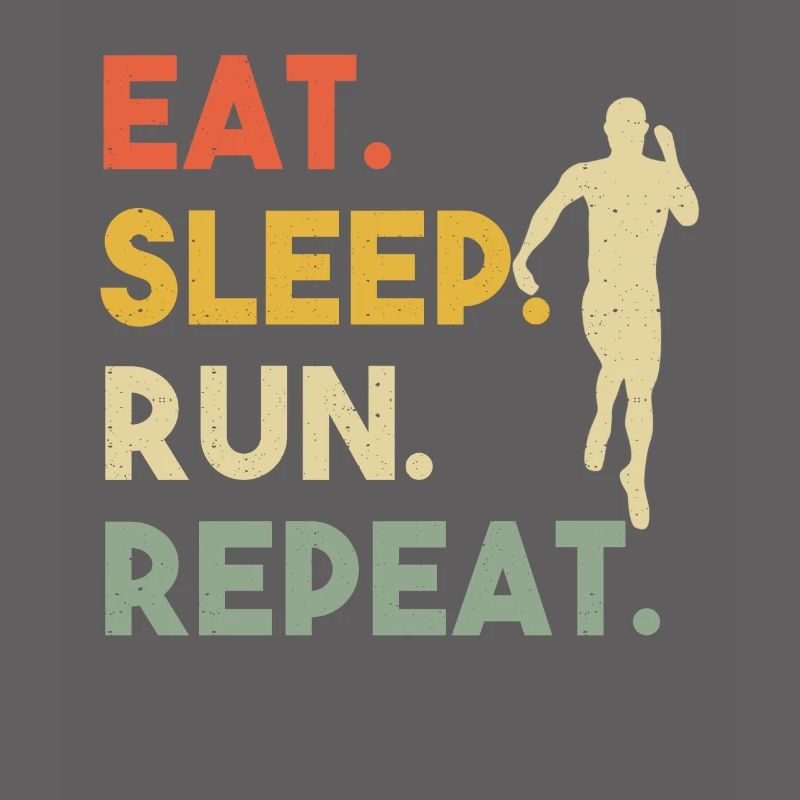 Eat Sleep Run Repeat Retro Runner Training Outdoor