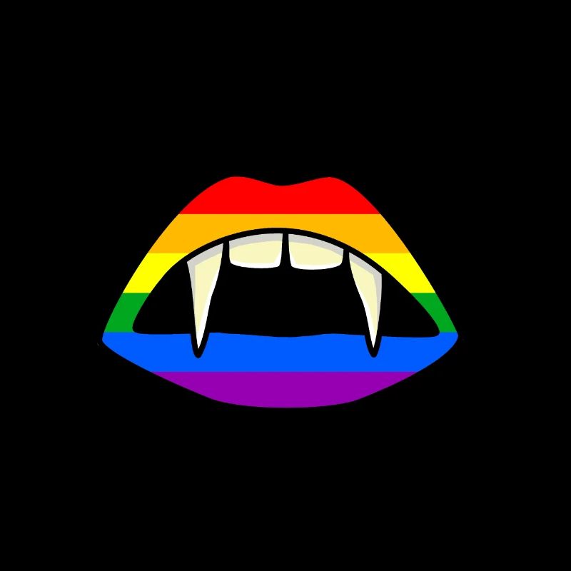 LGBT Lips Vampire Rainbow Flag Gay Pride