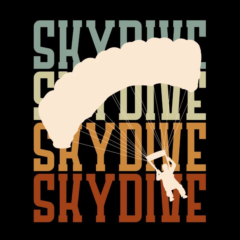 Skydiver Vintage Logo Fallschirmspringer Retro