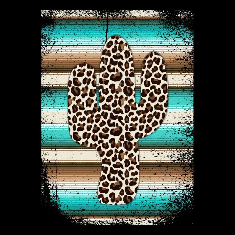 Funny Leopard Cactus Serape Cactus print Turquoise