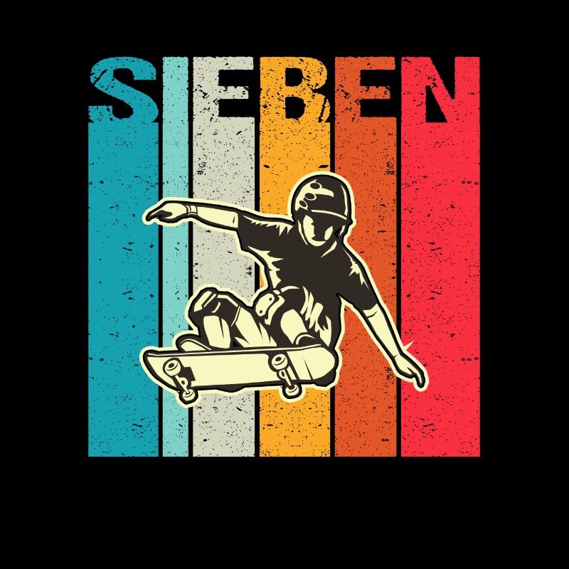 Ich bin schon 7 | 7. Geburtstag Jungen Skateboard
