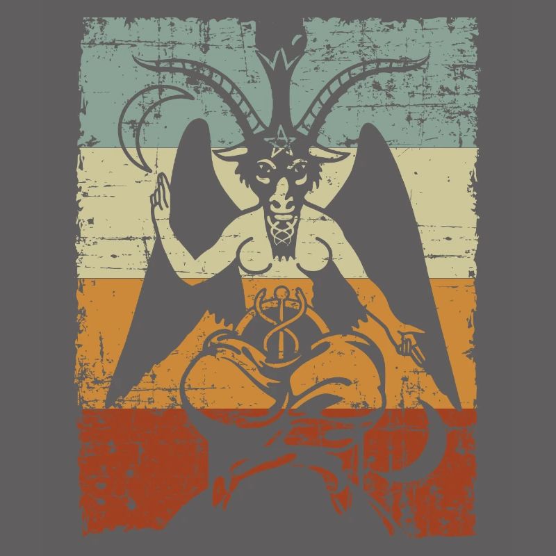 Baphomet retro goat occult devil