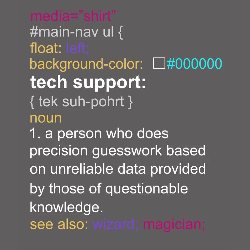 Tech support html coding gift coder