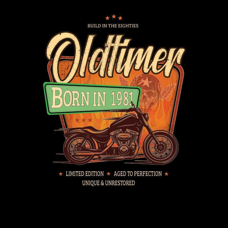 Oldtimer Motorrad geboren 1981 Geburtstag Geschenk
