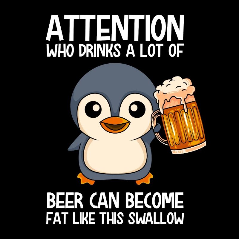 Bier trinkender Pinguin Schwalbe Männer Bier