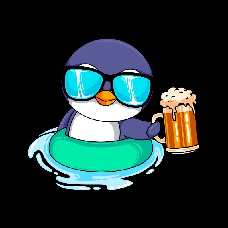 Sommer Pinguin Bier Biertrinker Männer