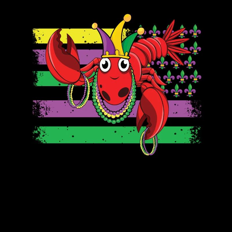 Drapeau Boil Crew Écrevisses Masque Perles Gras Mardi 2022