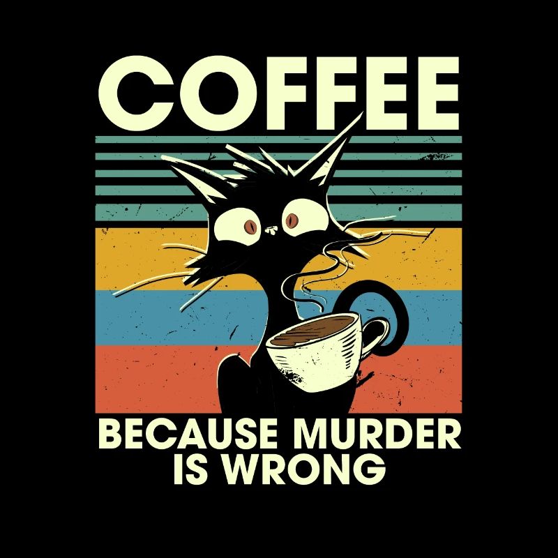 Coffee Because Murder Is Wrong Black Cat