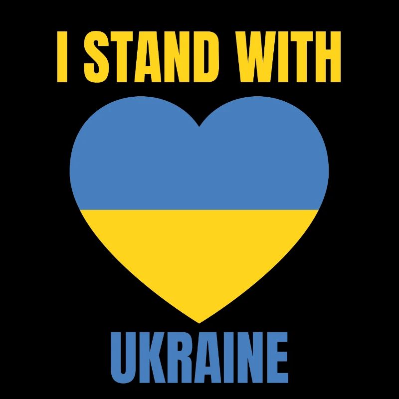 Ich Stehe Mit Ukrainischer Vintager Ukraine-flagge