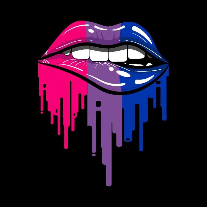 Bisexual Lips LGBTQ Pride Flag Bisexual Lip Bite