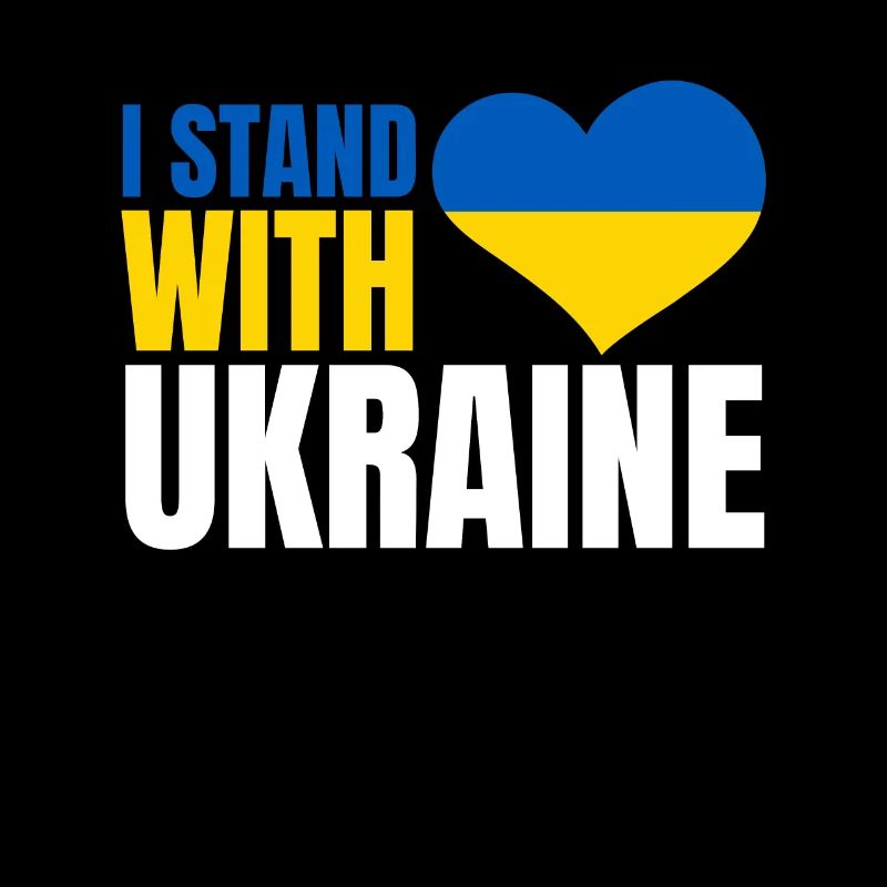 Je me tiens avec le drapeau de l’Ukraine