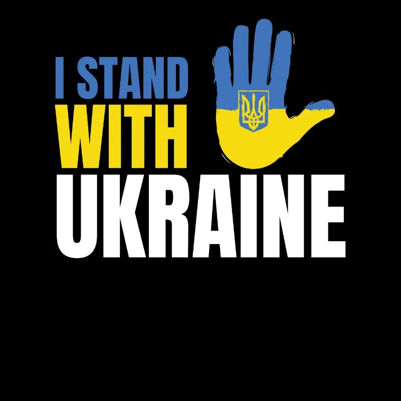 Je me tiens avec le drapeau de l’Ukraine