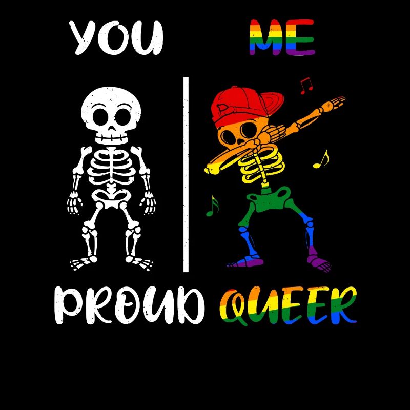 Dab Skeleton Rainbow Proud Queer Pride LGBT