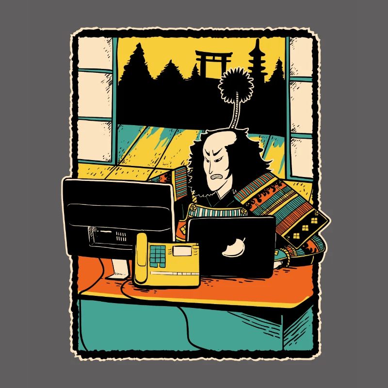 Samurai Computer Nerd Programmeur IT Web Designer